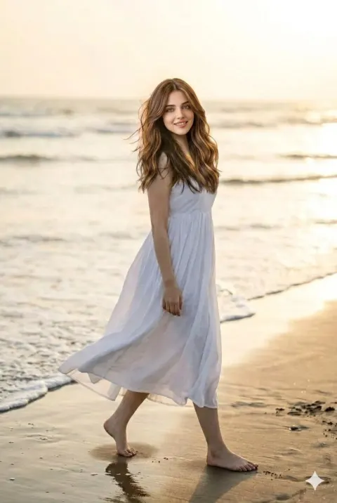 Golden Hour Cinematic Beach Portrait