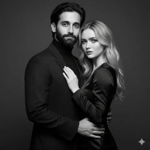 Timeless Black White Couple Portrait