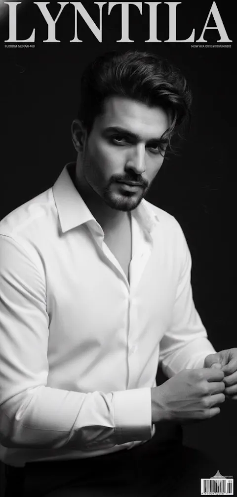 Hyper-Realistic Black and White Editorial Portrait