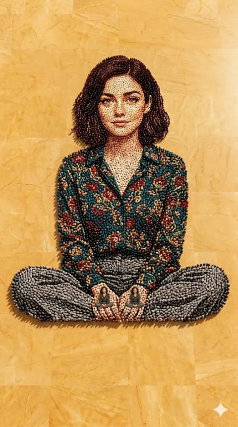 Aerial Mosaic Of Miniature Figures