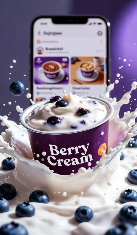 Berry Cream Yogurt Cinematic Splash