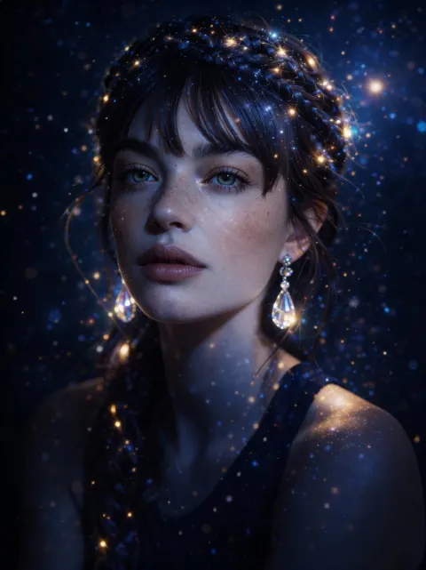 Stardust Girl Magical Cinematic Portrait