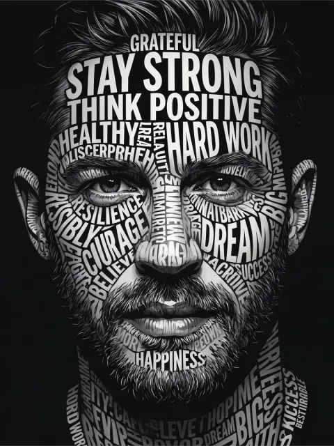 Typographic Black and White Portrait