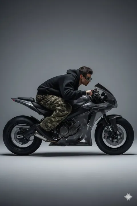 Dark Futuristic Motorbike Speed Render