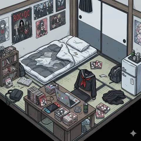 Isometric Character Room Illustration