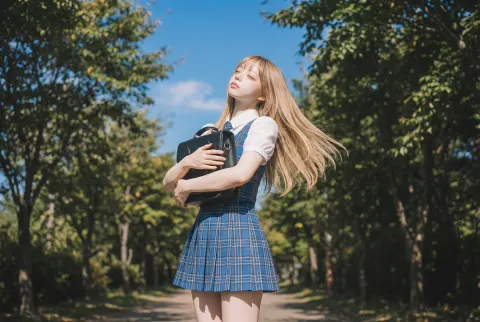 Blonde Girl Dashes Into Light