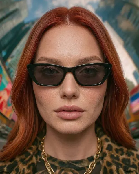 Cinematic Urban Fashion Portrait Red Hair