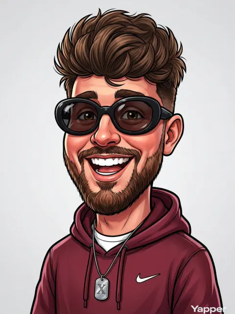 Bearded Man Caricature Portrait