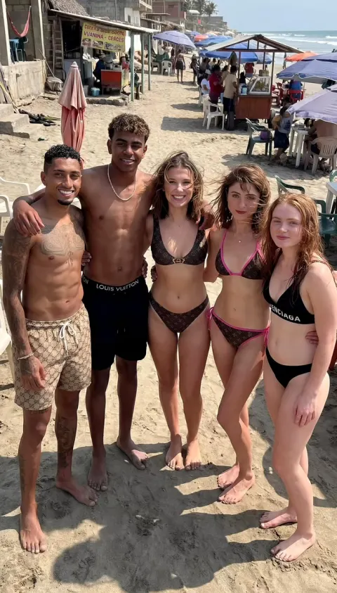 Tropical Beach Fashion Group Photo