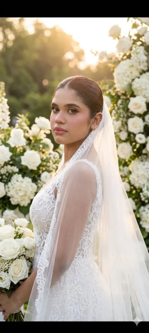 Cinematic Bridal Portrait at Sunset