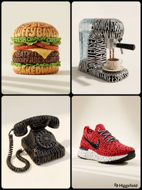 3D Typographic Sculpture Art