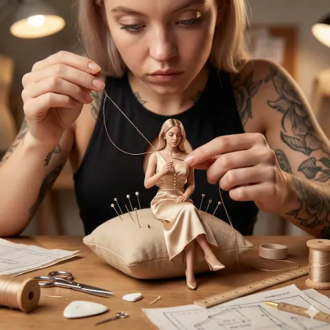 Cinematic Miniature Dress Sewing