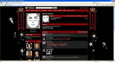 Vintage 2005 Myspace Page Recreation