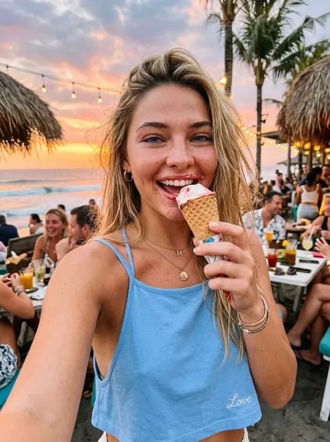 Beach Sunset Selfie