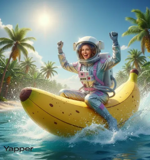 Glowing Banana Float Rockets Through Space