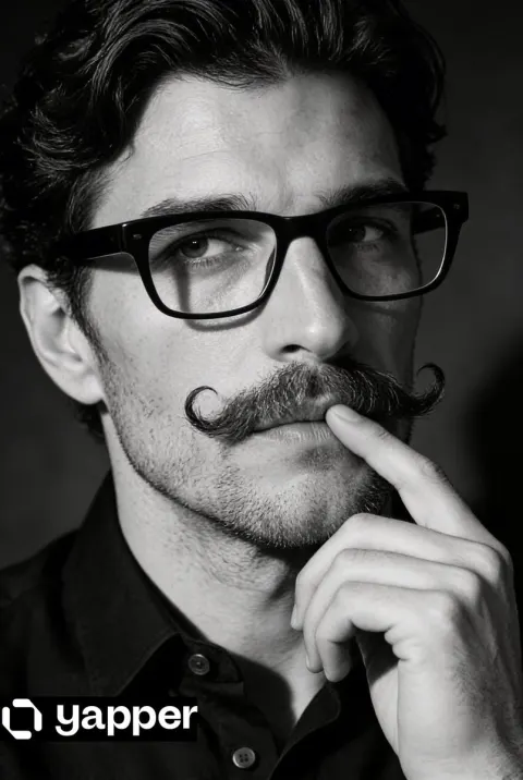 Thoughtful Man Black White Portrait