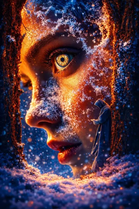 Frozen Fire Fantasy Portrait