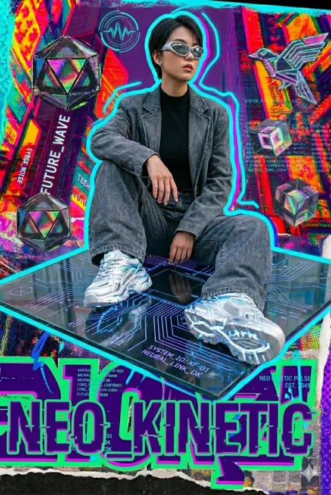 Y2K Cyber Glitch Neon Aesthetic