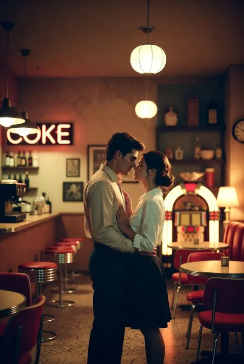 Romantic 1950s Diner Neon Glow