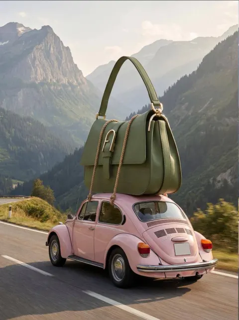 Giant Bag on Pink Beetle