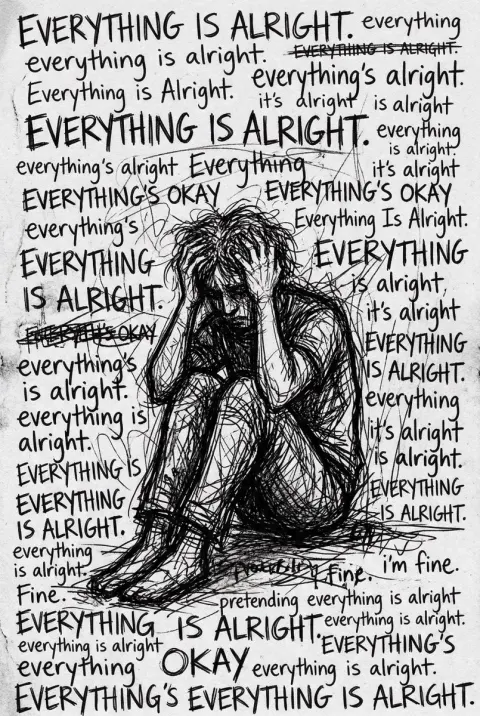 Depression Inner Monologue Art