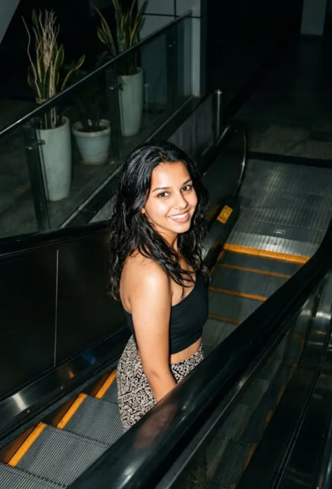 Night Flash Escalator Fashion Shot