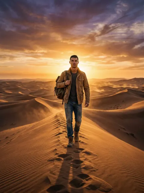Sahara Lone Traveler