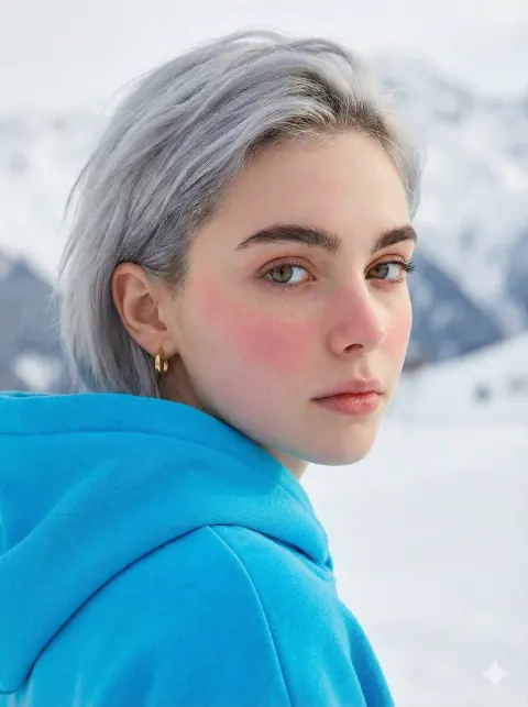 Melancholic Girl Looking Back Over Shoulder