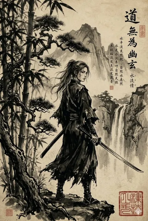 Ink Ronin Duel at Waterfall
