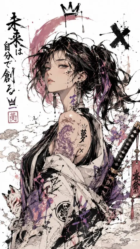 Anime Street Kimono Portrait