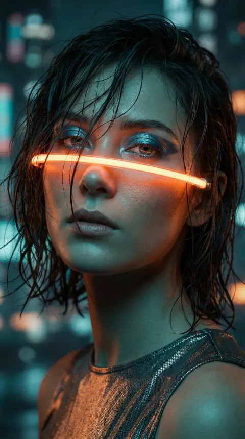 Cyberpunk Neon Portrait Visuals