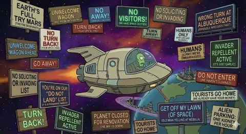 Futurama Spaceship Go Away