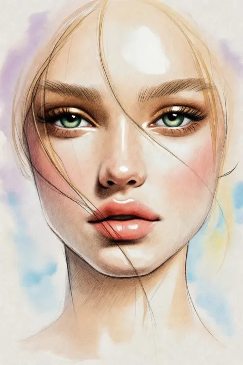 Delicate Pencil Sketch Portrait