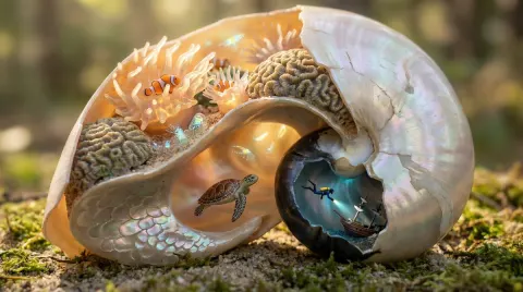 Tiny Wonderland Inside Cracked Shell