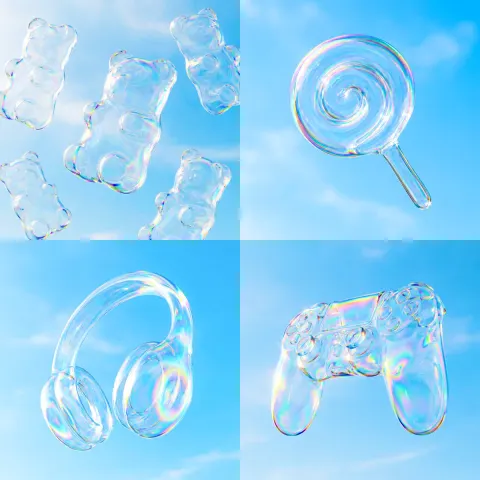 Iridescent Soap Bubble Float