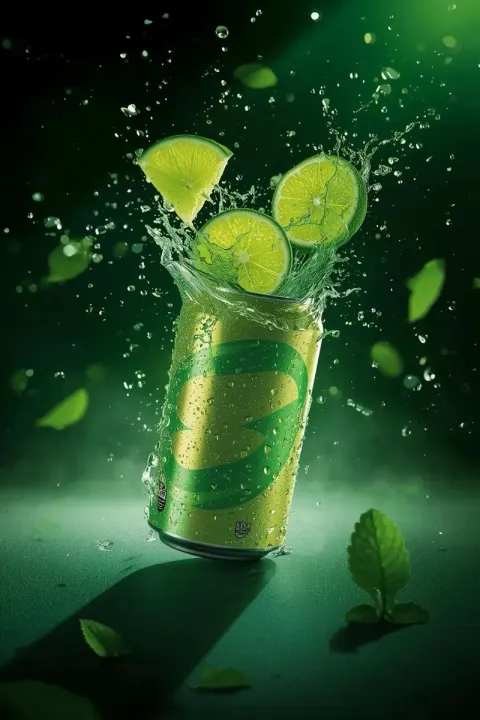Lime Soda Explosion Commercial Shot