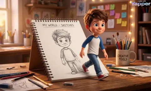 Sketchbook Boy Comes Alive
