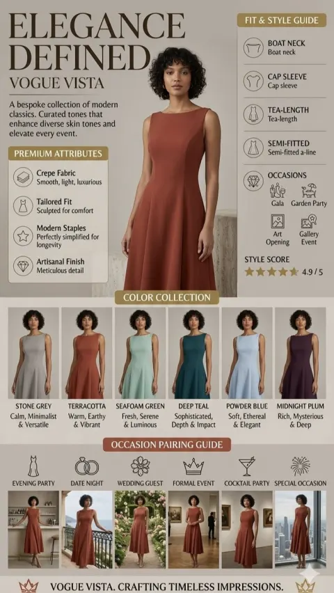 High Fashion Dress Marketing Infographic