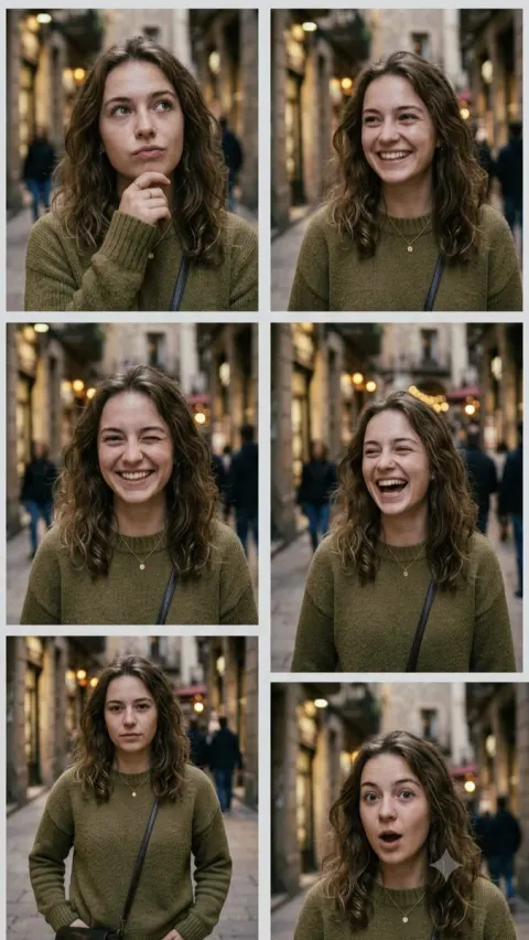 Cinematic Multi-Panel Woman Portrait
