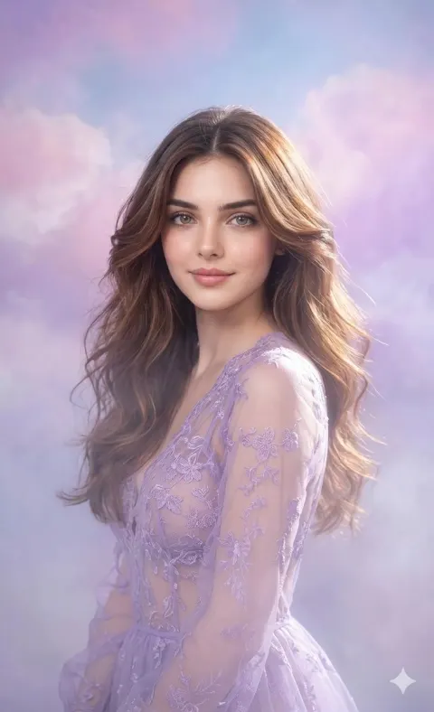 Dreamy Lavender Fashion Portrait