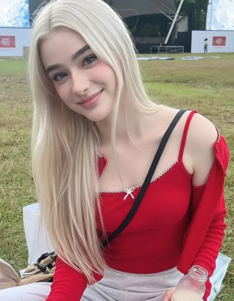 Blonde Girl in Summer Park