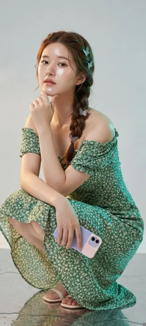 Zhao Lusi Fresh Floral Dress Look