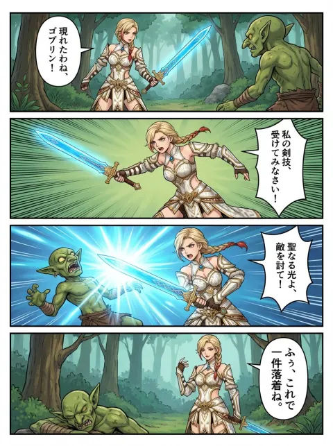 Dual-Wielding Warrior 4-Panel Comic