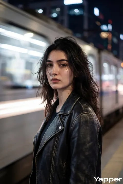 Ultra-Realistic Night Train Portrait