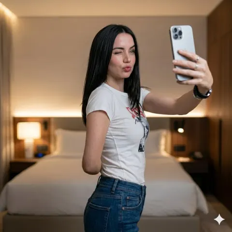 Luxury Bedroom Selfie Portrait
