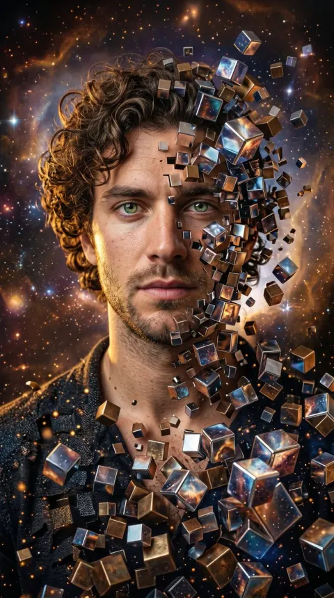 Nebula Shattered Metal Portrait