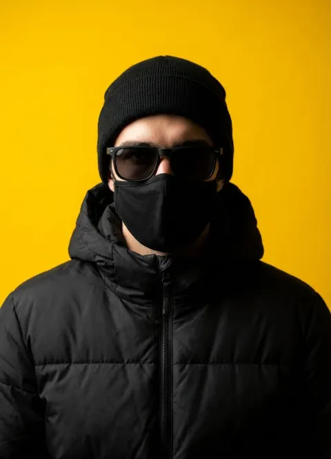 Mysterious Man in Black Portrait
