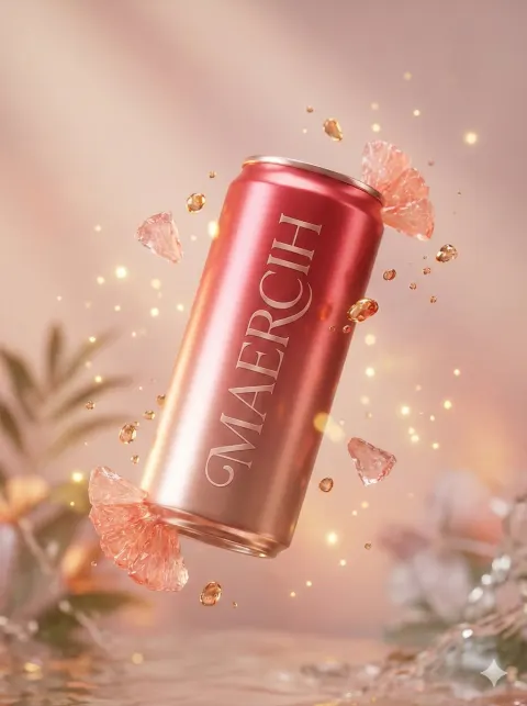 Floating Pink Aluminum Can