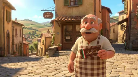 Italian Chocolatier Pixar Style