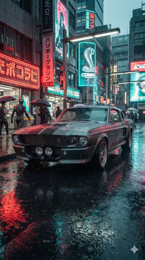 Neon Rain Muscle Car